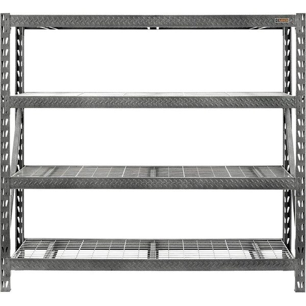 Gladiator Rack Shelf, 8000 lb Capacity, 4Shelf, 77 in OAW, 24 in OAD, 72 in OAH, Hammered
